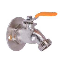 Midline Valve S3538 Sillcock Hose Bibb with Oversized Flange 3/4 in. FIP Inlet x MHT Outlet, Chrome Plated Brass, 3/4 3/4