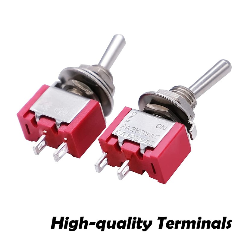 mxuteuk 8pcs SPST Mini Toggle Switch Miniature ON/OFF Switch 2Pins