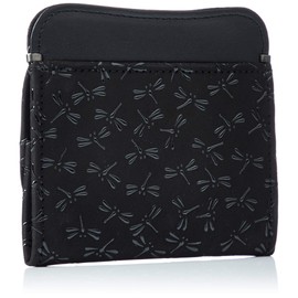Indenya Coin Purse G, Black Deerskin x Black Lacquer Dragonfly Pattern 1208-01-008