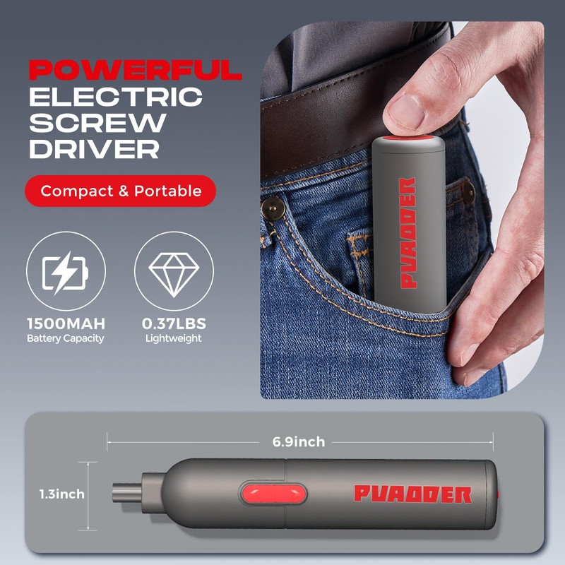 Electric Screwdriver Cordless,3.6V Screwdriver Set Rechargeable,Multitool Magnetic Screwdriver Bits,20 Pieces