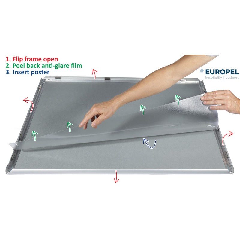 Europel Lightweight Folding Frame DIN A3, Colour Blue, Easy-Click System,