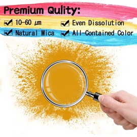 150g Mica Powder - LightStone Mica Powder for Epoxy Resin - Shimmer Cosmetic Grade Pigment Powder for Skin, Resin, Soap, Jewelry, Slime, Ink etc.（Gold）