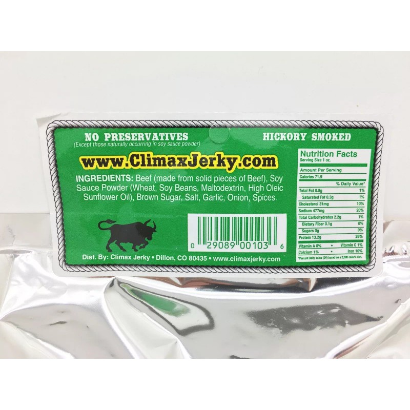 Climax Jerky BEST Premium Thin Cut 3.25 OZ. Delicious Tasty