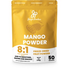Jungle Powders Freeze Dried Mango Powder 7 Ounce Bag, Mango Extract For Baking No Sugar Added Dry Mango Powder Juice Additive Free Mangoes Whole Fruit Dried Mango Juice For Smoothie Flavoring
