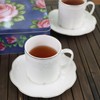GuangYang 7oz Fine Porcelain Tea Cups and Saucers Set with