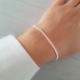 Annika Bella Gourmet Chain Bracelet, 925 Sterling Silver Bracelets for Women, Tarnish-Resistant Jewellery, Unique Gifts for Her (Gourmet Chain)