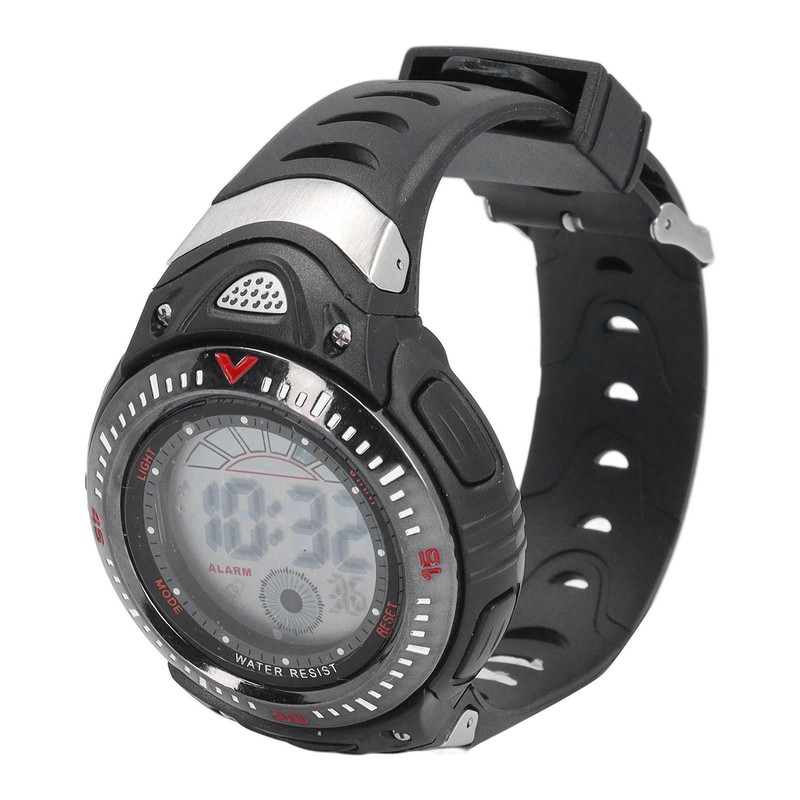 Black Men Digital Watch Waterproof LED Backlight Stopwatch Countdown 12/24