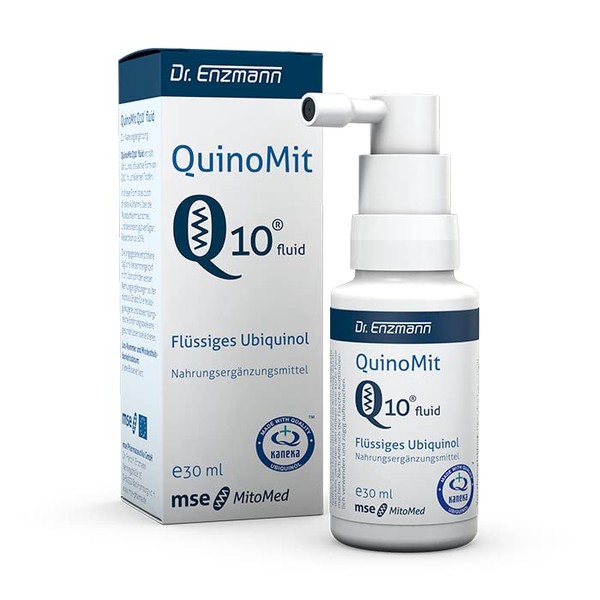 QuinoMit Ubiquinol Liquid (30 ml) Kaneka Coenzyme Q10, Reduced, Breathable, High Dosage, Vegan, Dr Enzmann
