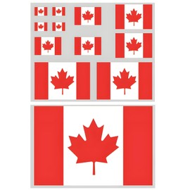 Zitaocn 12 Pcs Canada Flag Stickers 5 Sizes Canada Flag Vinyl Stickers Versatile Square Stickers for Car Bike Laptop Window Cup Wall house Helmet