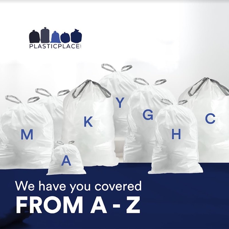 Plasticplace Custom Fit Trash Bags, Compatible with simplehuman Code D