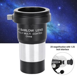 Telescopio lente de aumento, lente de lente Barlow, de revestimiento múltiple de alta definición, banda ancha, película fina, accesorio astronómico para telescopio astronómico