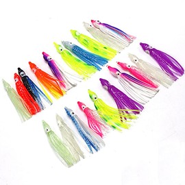 Wellvie Octopus Baits Random Color Squid Fishing Rigging Rigging Fishing Fishing (6cm / Set of 20)