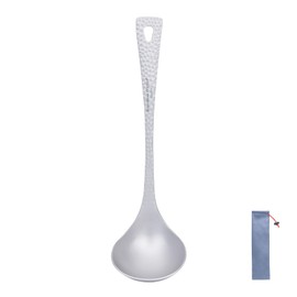 Boundless Voyage Titanium Ladle Durable Long Handle Soup Ladle Serving Spoon Ladles for Cooking Gravy Sauces (Ti1060T)