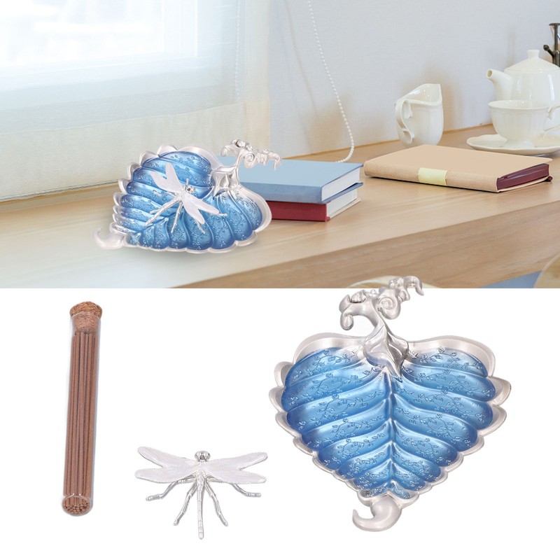 Incense Stick Holder Bodhi Leaf Incense Decorated Plate for Living