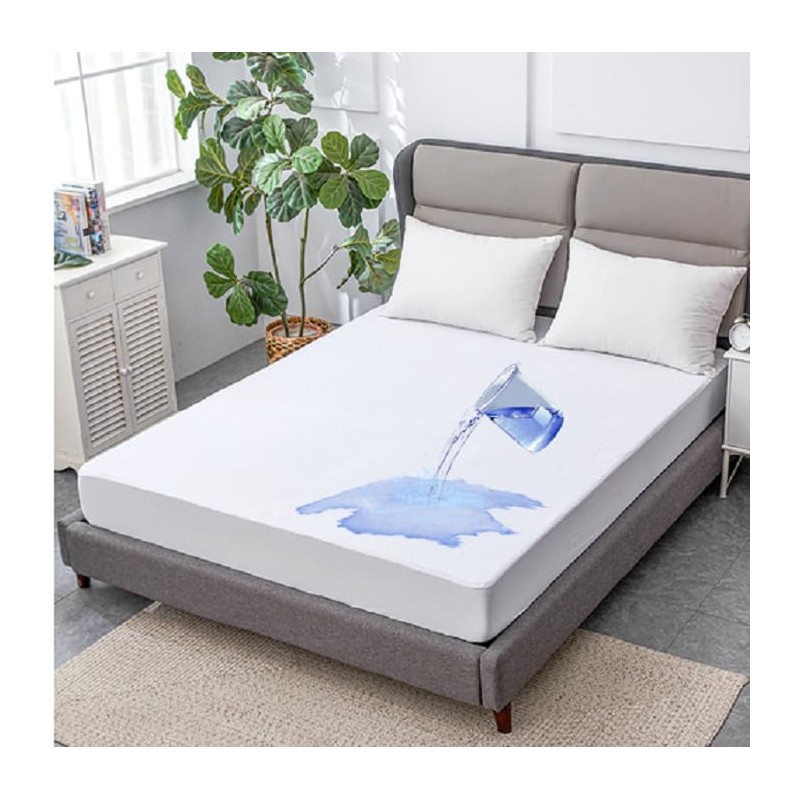 100% Waterproof Mattress Protector Anti-mite Microfiber Fitted Mattress Cover -