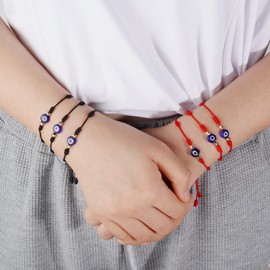 Evil Eye Bracelet for Women Men Red String Bracelet Adjustable Red Black Blue Ojo Protection Bracelets for Women Trendy Jewelry for Women Gifts