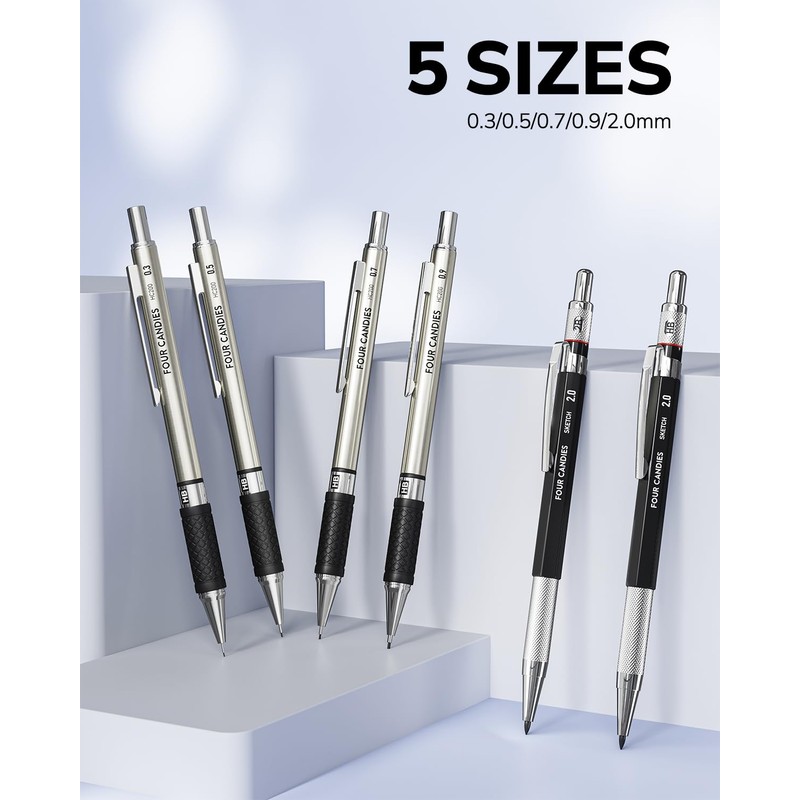 Four Candies 27PCS Art Mechanical Pencil Set with Case, 4PCS