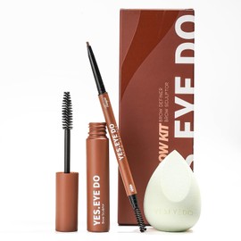 YES.EYE DO Eyebrow Makeup Kit for Beginners, Clear Eyebrow Setting gel Stronghold and Ultra Precise Eyebrow Pen with Spoolie Brush for Brows Defining Filling Shaping, Waterproof, Longlasting, Taupe