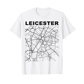 Leicester Street Map United Kingdom City Souvenir T-Shirt