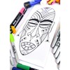 Tribal African Mask - Coloring Canvas For Adults, Stretched primed