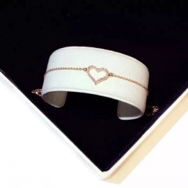 Heart 14K Rose Gold Plated Love Heart Charm Bracelet,Heart Bracelet,Rose Gold bra