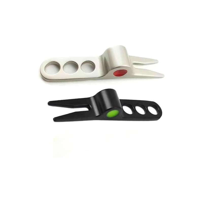 Posoto Golf Divot Tools with 50 Fluorescent Tees - Dual