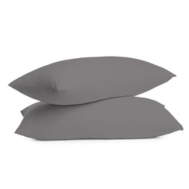 Color Sense 100% Cotton Pillowcases Standard, Queen/Standard Pillow Cases, Percale Cooling Pillow Cover, Cool & Breathable, Soft Finish, Pillow Cases Standard Size - Dark Gray
