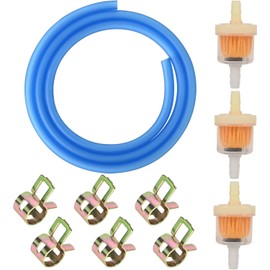 Trkimal Gas Fuel Filter Hose Line + Spring Clips Replacement for Chinese GY6 50cc 150cc 139QMB 157QMJ Tao Tao Scooter ATV Motorcycle Dirt Bike Go Kart Moped Pocket Bike