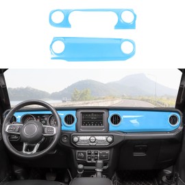 RT-TCZ Center Console Trim Cover Dashboard Control Panel Cover Decorative Interior Accessories for Jeep Wrangler JL JLU & Gladiator JT 2018-2022,Light Blue