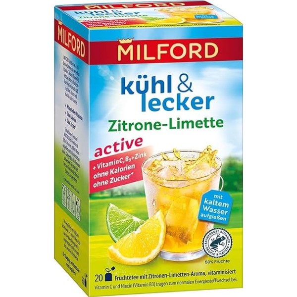 Milford Cool & Delicious Active Lemon-Lime Real Fruit Tea with