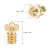 sourcing map 1mm 3D Printer Nozzle Head Replacement, Brass 10pcs