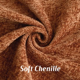 FUTEI Rust Chenille Throw Pillow Covers 18x18 Inch Set of 2,Soft Velvet Cushion Case,Home Decor for Couch Bed Living Room