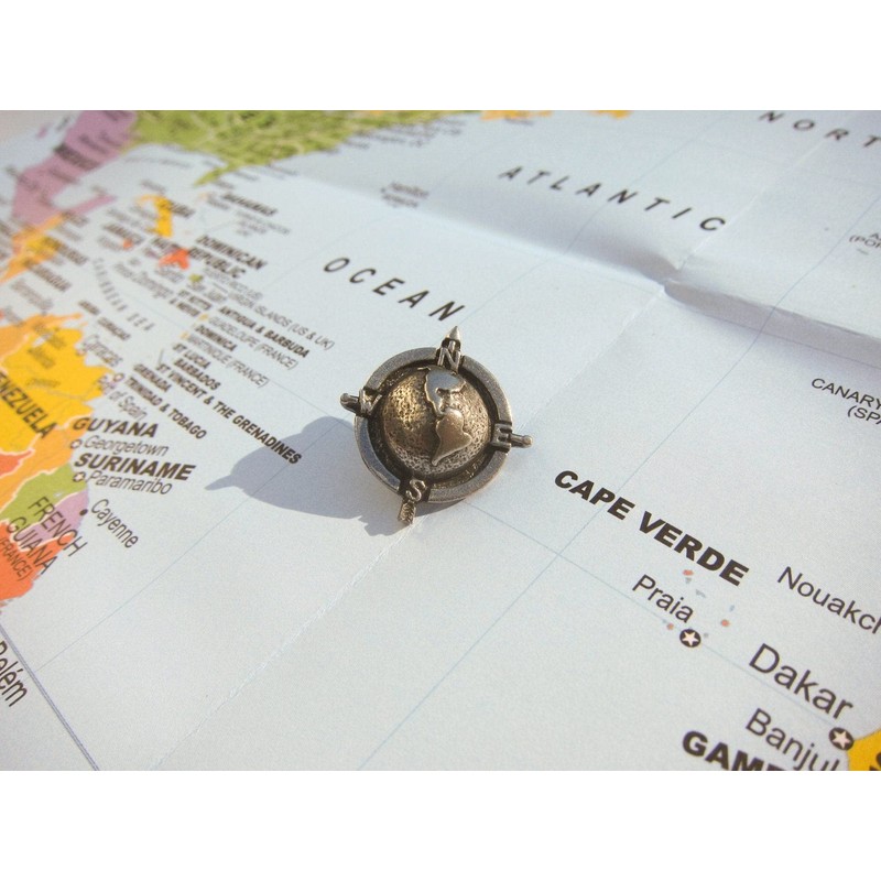 Jim Clift Design Globe Compass Lapel Pin - 1 Count