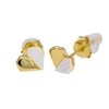 Gold Plated Sterling Silver Split Mother of Pearl Heart Stud