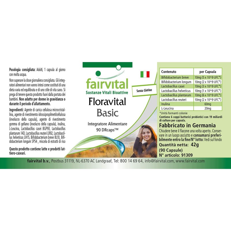 Fairvital Floravital Basic - 6 Bacterial Cultures & Inulin -
