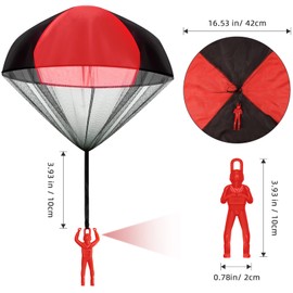 12 Pieces Parachute Toy Hand Throw Flying Toys Parachute Men Toy Parachute Figures for Christmas Outdoor Landing Gifts, No Battery Nor Assembly Required (Simple Style)