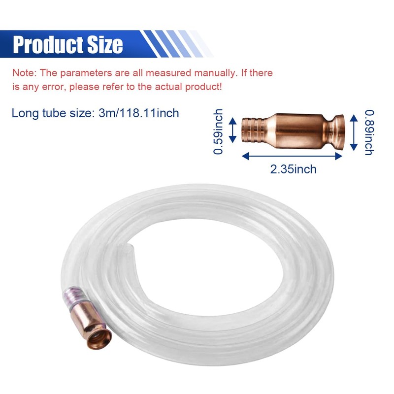 Shaker Siphon Hose for Gasoline, Gasoline Fuel Transfer Pump, Hand