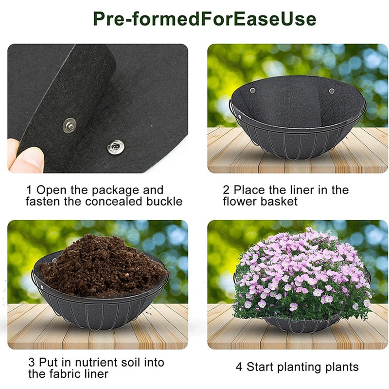 Planter Liner Breathable Replacement Avoid Bird Nesting Felt Flower Basket