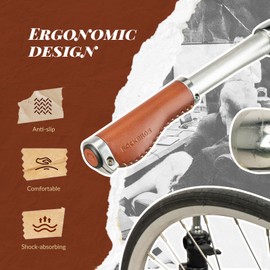 ROCKBROS Bicycle Grips MTB Retro Handlebar Grips Ergonomic Design Dual Lock-On Anti-slip for Mountain, Road, Trekking, City, Folding Bike 22.2 mm