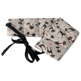 Organic Spelt Cushion 7-Chamber with Band, 65 x 15 cm - Heat Belt, Long Cushion for Binding, Back - Cushion with Ties, Organic Spelt, Cat Mimi