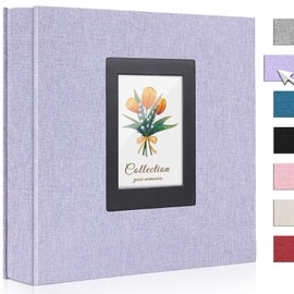 Colemoly Photo Album 4x6 600 Photos Linen Large Capacity Fabric Cover Books Albums Wedding School Family Anniversary Baby Memory Engagement Travel Albums(Purple, 600 Pockets)