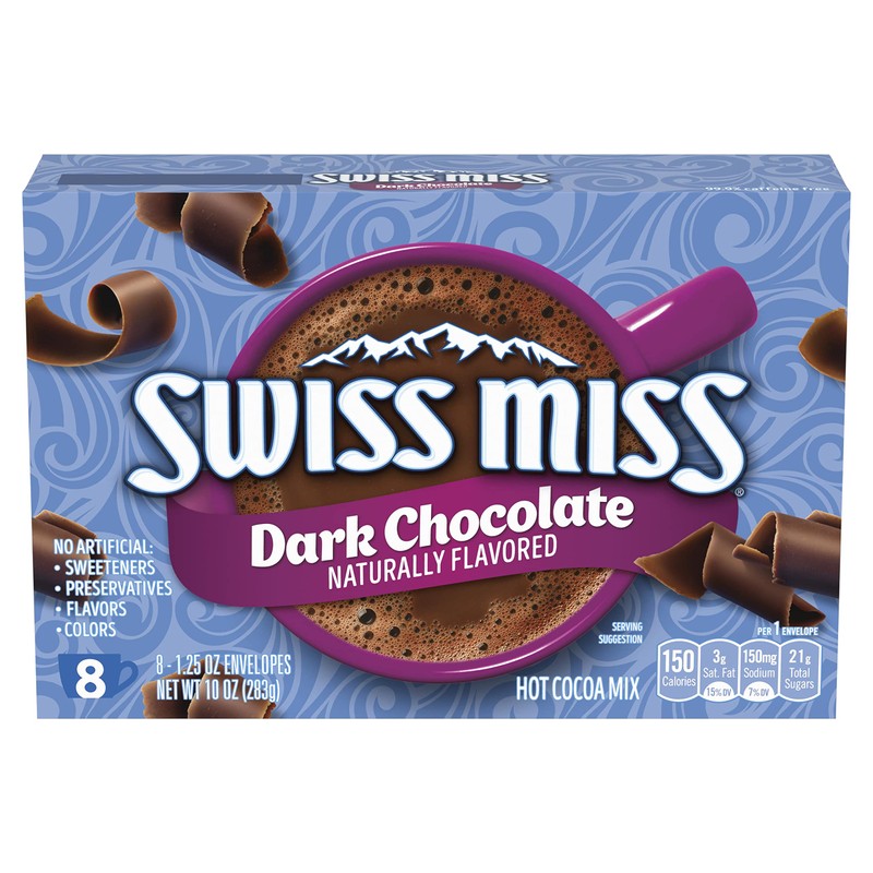 Swiss Miss Dark Chocolate Flavored Hot Cocoa Mix, Hot Cocoa