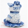 Porcelain gzhel Pig Piglet Girl figurine handmade