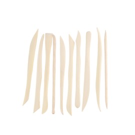 10Pcs Wooden Clay Sculpting Tools Set, Double Ended Clay Modeling Tools, Polymer Clay Tools, DIY Wood Pottery Clay Tool Sculpting Kit for Ceramics Soap Carving Detailing Clay Supplies, 6.2inch