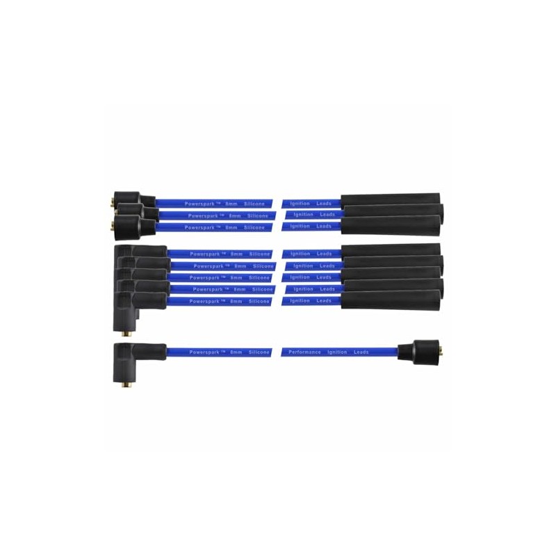 Powerspark Rover V8 8mm Blue HT Leads Performance Double Silicon