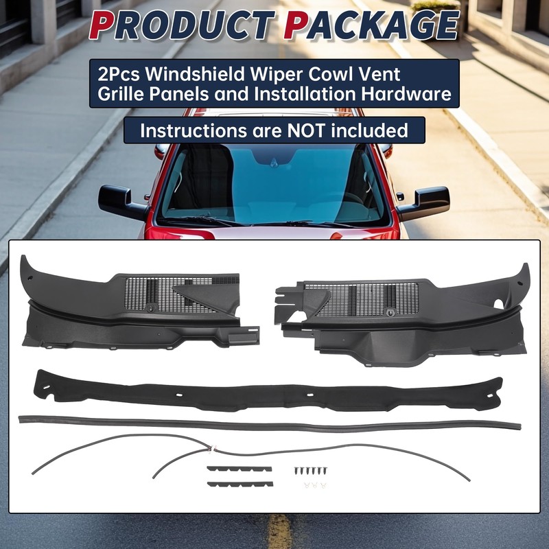 KUAFU Windshield Wiper Cowl Vent Grille Panel Compatible with 2002-2008