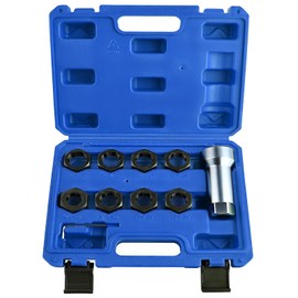 SPEEDWOX 10pc Axle Spindle Threading Set Axle Thread Repair Kit with 8 Dies 1-1/16" Extension Bar Axle Spindle Thread Chaser Set Thread Rethreading Restorer Tool with M20 M22 M24 & 13/16" 3/4" UNEF
