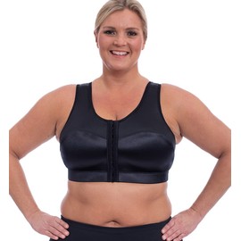 ENELL Women's Full Coverage High Impact Sports Bra (100) (US, Numeric, 2, Regular, Regular, Black)