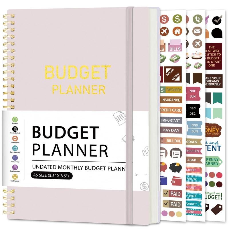 Budget Planner, A5 Budget Planner with Expense Tracker Notebook, Undated