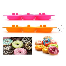 Jasinber - Molde de silicona para hornear rosquillas de 6 cavidades (paquete de 2)